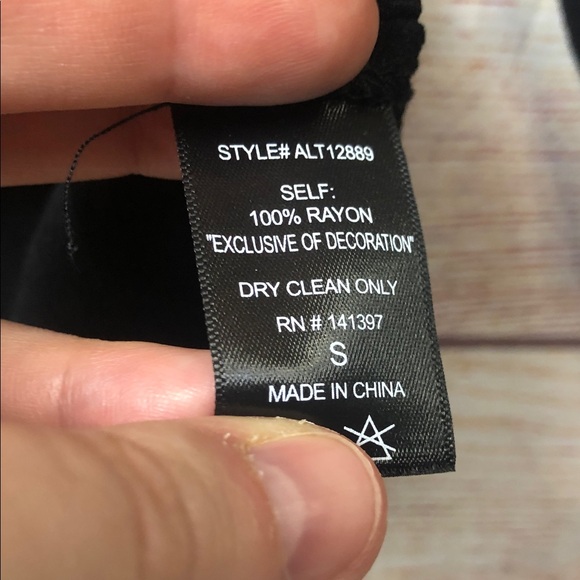 Astr Black Blouse with Lace Sleeves - Picture 6 of 7